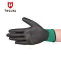 Hspax Labour Gloves Grüne PU -Nylonbaugruppe Elektronisch